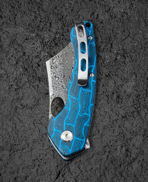 BESTECH SKIRMISH Damascus G10 Handle: 3.23" Damascus Blade BL07B