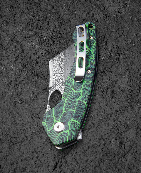 BESTECH SKIRMISH Damascus G10 Handle: 3.23" Damascus Blade BL07C