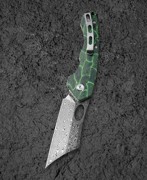 BESTECH SKIRMISH Damascus G10 Handle: 3.23" Damascus Blade BL07C