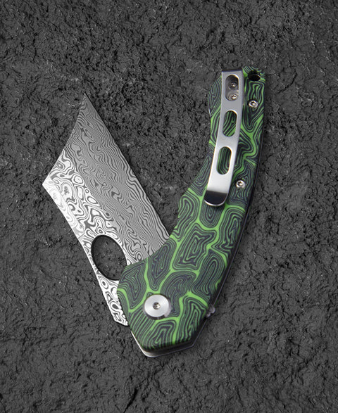 BESTECH SKIRMISH Damascus G10 Handle: 3.23" Damascus Blade BL07C