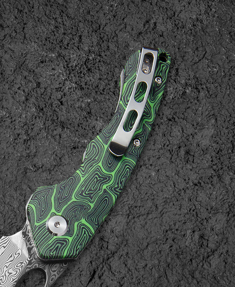 BESTECH SKIRMISH Damascus G10 Handle: 3.23" Damascus Blade BL07C