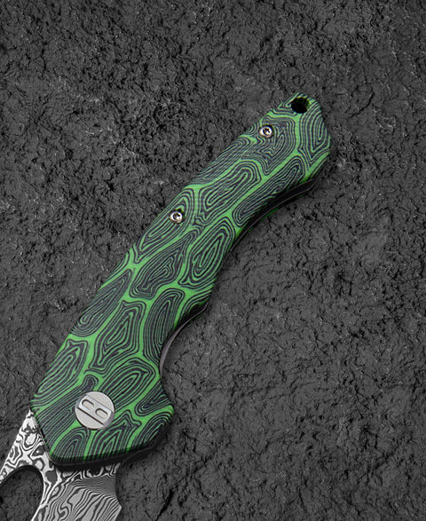 BESTECH SKIRMISH Damascus G10 Handle: 3.23" Damascus Blade BL07C