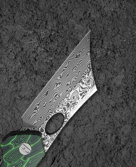 BESTECH SKIRMISH Damascus G10 Handle: 3.23" Damascus Blade BL07C