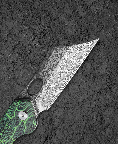 BESTECH SKIRMISH Damascus G10 Handle: 3.23" Damascus Blade BL07C