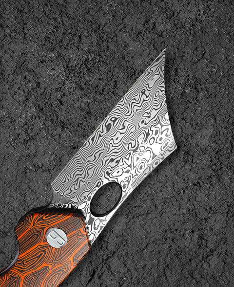 BESTECH SKIRMISH Damascus G10 Handle: 3.23" Damascus Blade BL07D