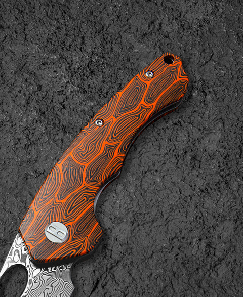 BESTECH SKIRMISH Damascus G10 Handle: 3.23" Damascus Blade BL07D
