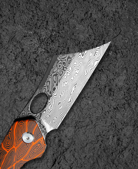 BESTECH SKIRMISH Damascus G10 Handle: 3.23" Damascus Blade BL07D