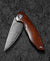 BESTECH BAMBI BL08E 3.11" Damascus Steel Blade Iron Wood Handle