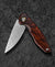 BESTECH BAMBI BL08F 3.11" Damascus Steel Blade Iron Wood Handle