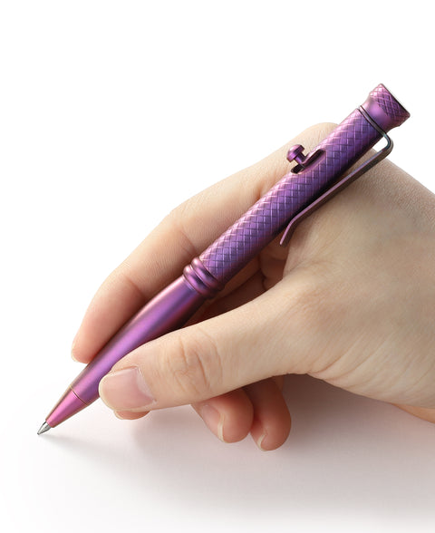 BESTECH SCRIBE BM16C Titanium Pen with Carabiner, Purple