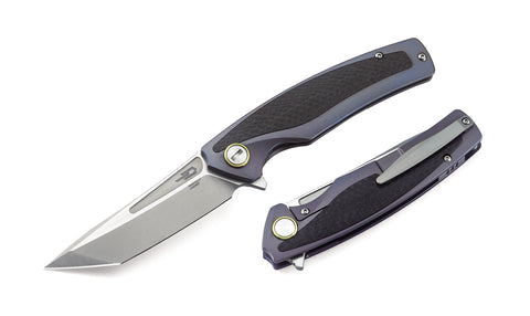 BESTECH PREDATOR BT1706A Titanium+carbon fiber inlayed Handle: 3.54" CPM-S35VN Blade