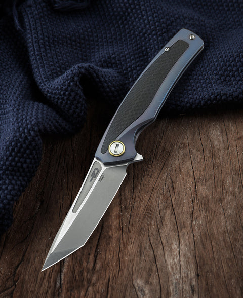 BESTECH PREDATOR BT1706A Titanium+carbon fiber inlayed Handle: 3.54" CPM-S35VN Blade