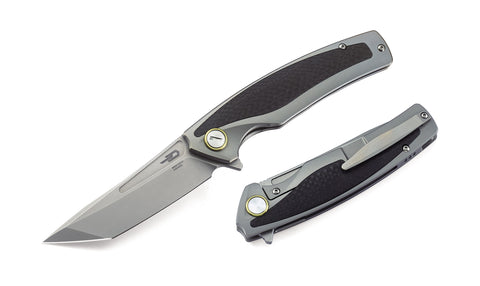 BESTECH PREDATOR BT1706B 3.54" CPM-S35VN Blade 6AL4V Titanium with carbon fiber inlayed Handle
