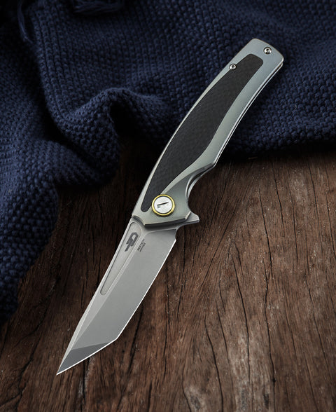 BESTECH PREDATOR BT1706B 3.54" CPM-S35VN Blade 6AL4V Titanium with carbon fiber inlayed Handle