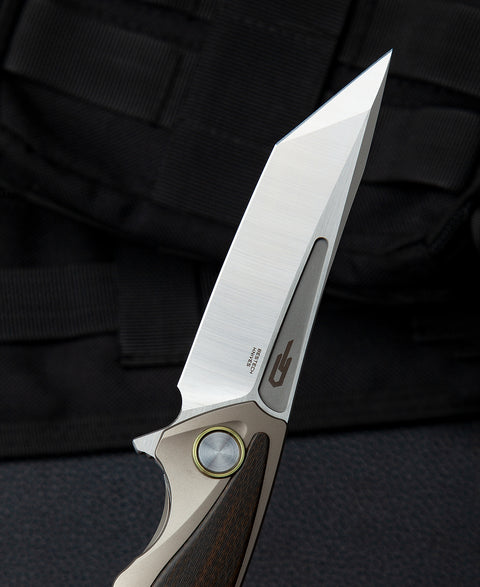 BESTECH PREDATOR BT1706G 3.54" CPM-S35VN Blade Titanium+Orange Carbon fiber onlayed Handle