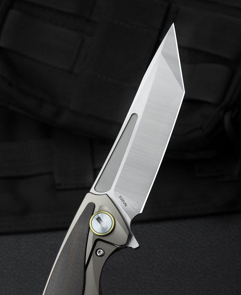 BESTECH PREDATOR BT1706G 3.54" CPM-S35VN Blade Titanium+Orange Carbon fiber onlayed Handle