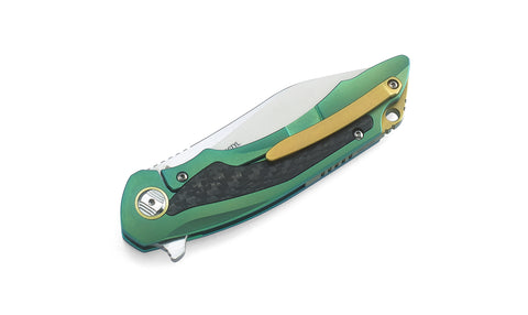 BESTECH PTERODACTYL BT1801B 3.54" CPM-S35VN Blade 6AL4V Titanium with carbon fiber inlayed Handle