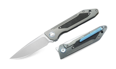 BESTECH SHINKANSEN BT1803A 3.54" CPM-S35VN Blade 6AL4V Titanium with carbon fiber inlayed Handle
