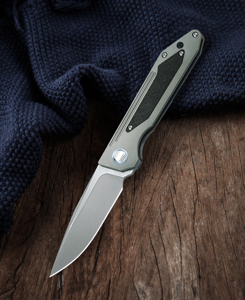 BESTECH SHINKANSEN BT1803A 3.54" CPM-S35VN Blade 6AL4V Titanium with carbon fiber inlayed Handle
