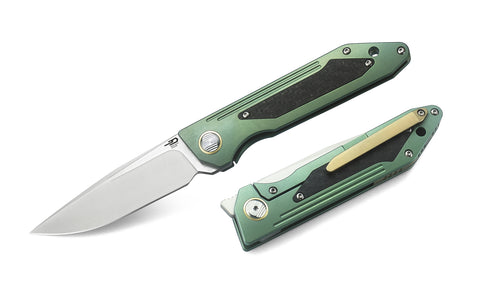 BESTECH SHINKANSEN BT1803B 3.54" CPM-S35VN Blade 6AL4V Titanium with carbon fiber inlayed Handle