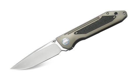 BESTECH SHINKANSEN BT1803D 3.54" CPM-S35VN Blade 6AL4V Titanium with carbon fiber inlayed Handle