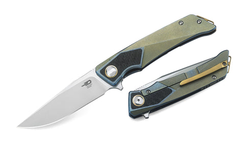 BESTECH SKY HAWK BT1804B Titanium+Carbon Fiber inlayed Handle: 3.58" CPM-S35VN Blade