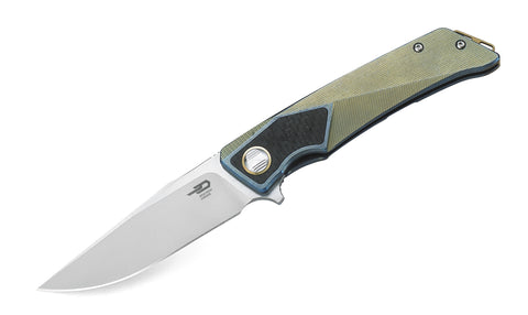 BESTECH SKY HAWK BT1804B Titanium+Carbon Fiber inlayed Handle: 3.58" CPM-S35VN Blade