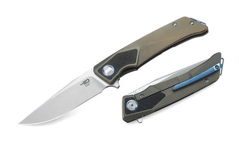BESTECH SKY HAWK BT1804D Titanium+Carbon Fiber inlayed Handle: 3.58" CPM-S35VN Blade