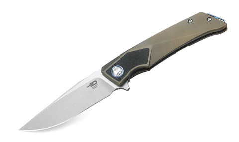 BESTECH SKY HAWK BT1804D Titanium+Carbon Fiber inlayed Handle: 3.58" CPM-S35VN Blade