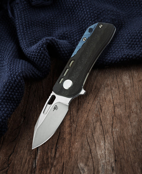 BESTECH Engine (Droppoint) BT1805A Titanium+Carbon Fiber Handle: 2.24" CPM-S35VN Blade