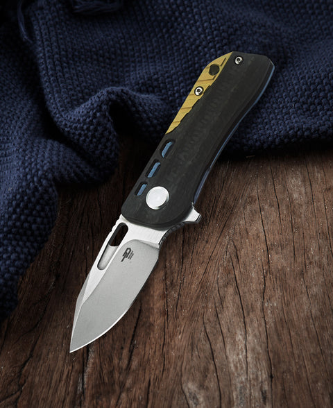 BESTECH Engine (Droppoint) BT1805B Titanium+Carbon Fiber Handle: 2.24" CPM-S35VN Blade