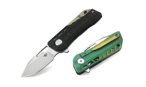 BESTECH Engine (Droppoint) BT1805C Titanium+Carbon Fiber Handle: 2.24" CPM-S35VN Blade