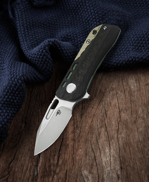 BESTECH Engine (Droppoint) BT1805C Titanium+Carbon Fiber Handle: 2.24" CPM-S35VN Blade