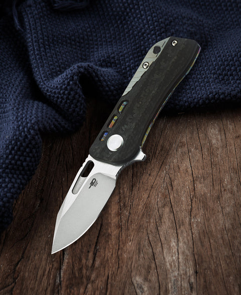 BESTECH Engine (Droppoint) BT1805D Titanium+Carbon Fiber Handle: 2.24" CPM-S35VN Blade