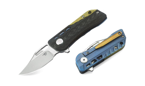 BESTECH Engine (Bowie) BT1806B Titanium+Carbon Fiber Handle: 2.24" CPM-S35VN Blade