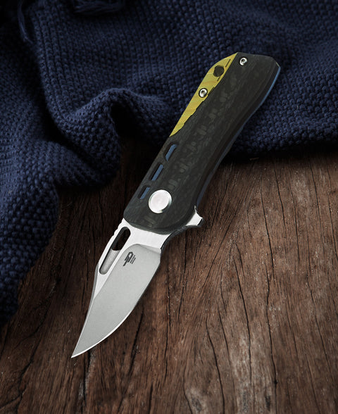 BESTECH Engine (Bowie) BT1806B Titanium+Carbon Fiber Handle: 2.24" CPM-S35VN Blade