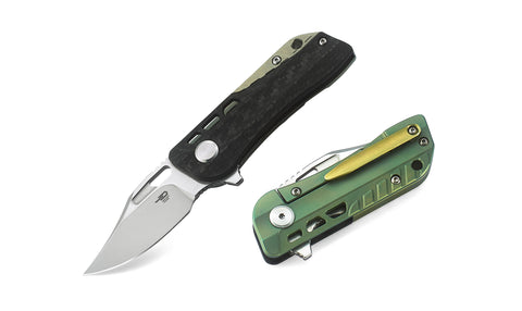 BESTECH Engine (Bowie) BT1806C Titanium+Carbon Fiber Handle: 2.24" CPM-S35VN Blade