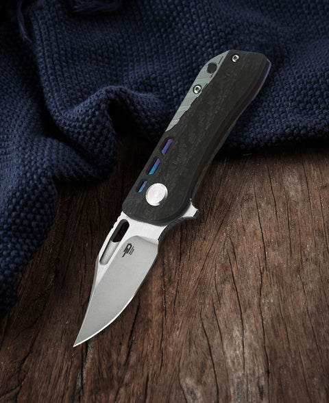 BESTECH Engine (Bowie) BT1806D Titanium+Carbon Fiber Handle: 2.24" CPM-S35VN Blade