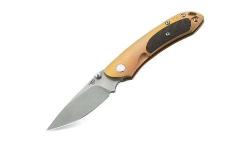 BESTECH JUNZI BT1809B Titanium+Carbon Fiber inlayed Handle: 2.76" CPM-S35VN Blade