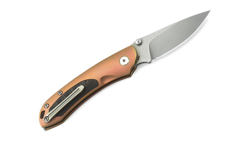 BESTECH JUNZI BT1809B Titanium+Carbon Fiber inlayed Handle: 2.76" CPM-S35VN Blade