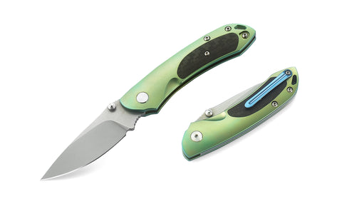 BESTECH JUNZI BT1809C Titanium+Carbon Fiber inlayed Handle: 2.76" CPM-S35VN Blade