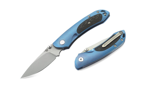 BESTECH JUNZI BT1809D Titanium+Carbon Fiber inlayed Handle: 2.76" CPM-S35VN Blade