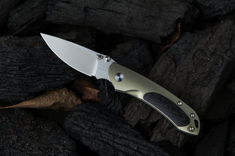 BESTECH JUNZI BT1809E Titanium+Carbon Fiber inlayed Handle: 2.76" CPM-S35VN Blade
