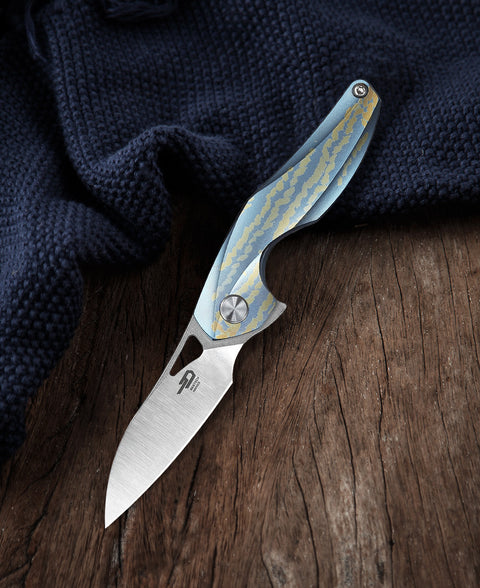 BESTECH THE RETICULAN BT1810F Titanium Handle: 2.09" CPM-S35VN Blade