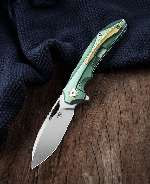 BESTECH ESKRA BT1813L-C Titanium Handle: 3.51" M390 Blade