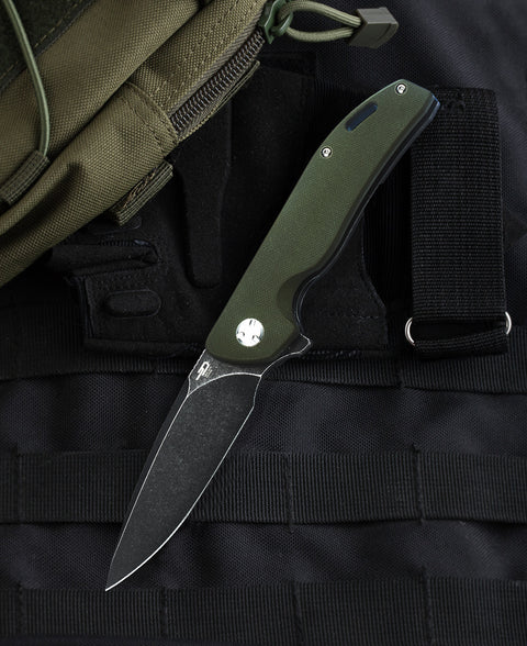 BESTECH BISON BT1904C-2 Titanium and G10 Handle: 3.54" D2 Blade