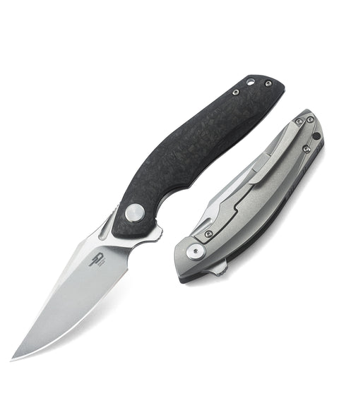 BESTECH GHOST BT1905C-1 Carbon Fiber+Titanium Handle: 3.27" S35VN Blade