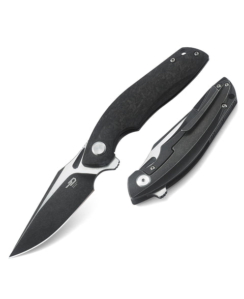 BESTECH GHOST BT1905C-2 Carbon Fiber+Titanium Handle: 3.27" S35VN Blade