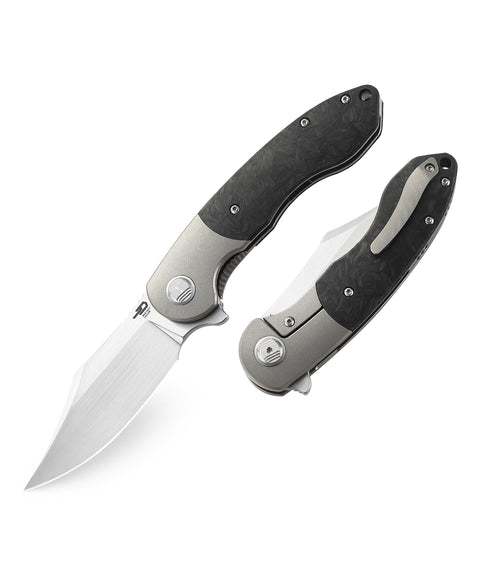 BESTECH BOWIETIE BT1906B Titanium+Carbon Fiber Inlay Handle: 3.54" M390 Blade