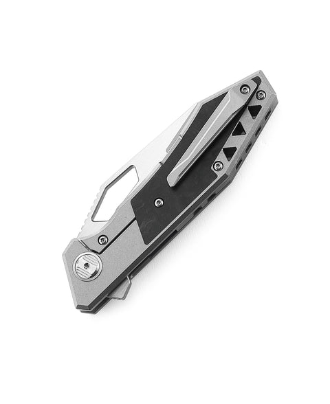 BESTECH FRACTAL BT1907A Titanium+Carbon Fiber Inlay Handle: 3.46" S35VN Blade